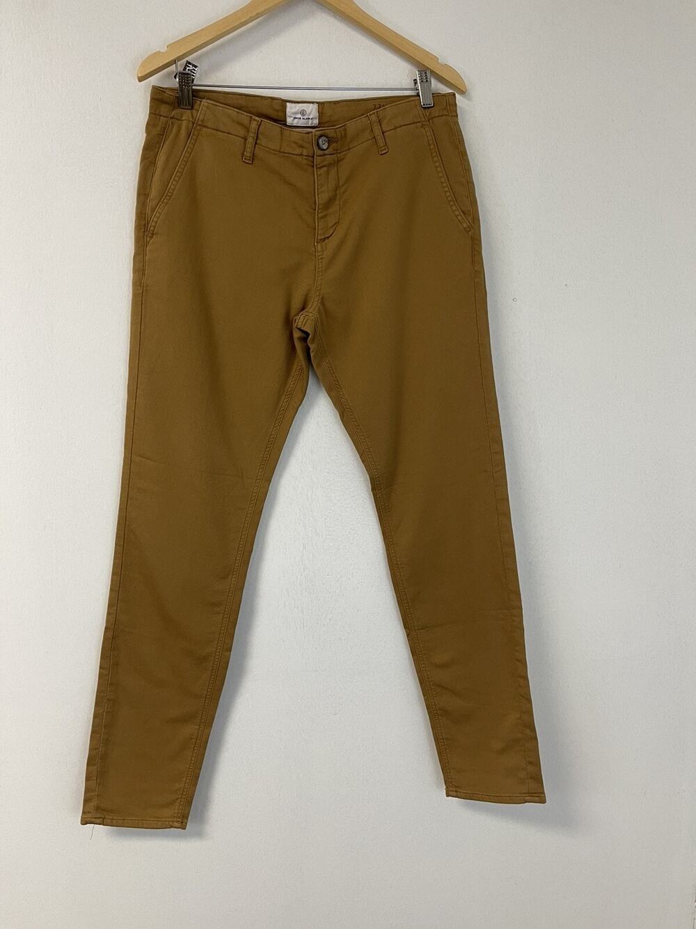 Serge Blanco Pants Mens 40x33 Chino Brown Khaki Sweat Denim Stretch N247